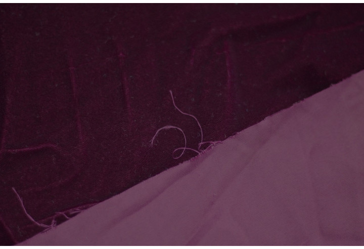 Tissu Velours Velvet Uni Bordeaux -Au Mètre