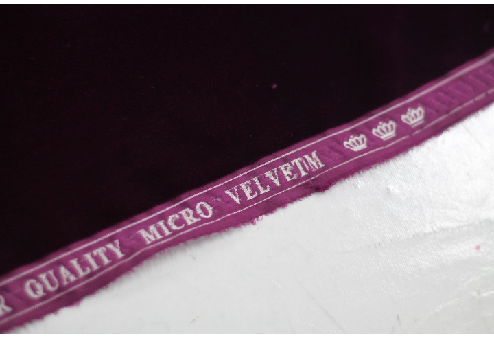 Tissu Velours Velvet Uni Bordeaux -Au Mètre