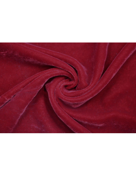 Tissu Velours Velvet Uni Rouge -Au Metre