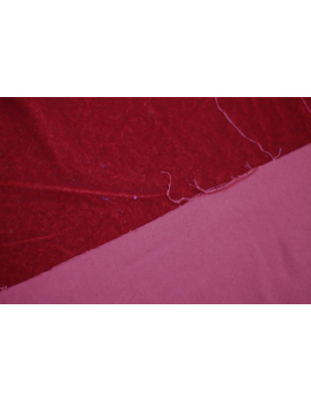 Tissu Velours Velvet Uni Rouge -Au Metre
