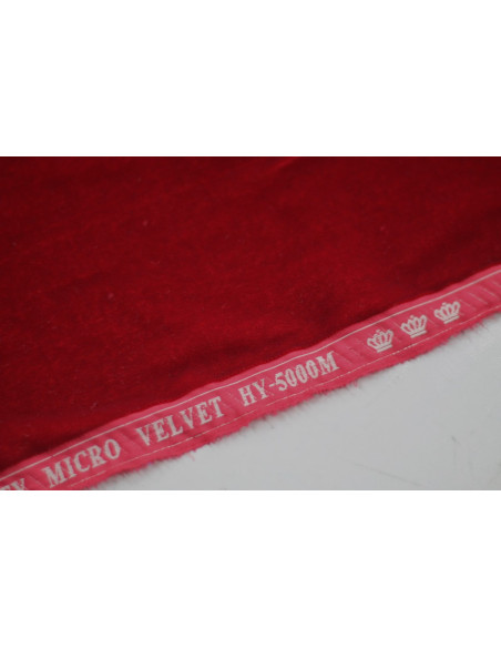 Tissu Velours Velvet Uni Rouge -Au Metre