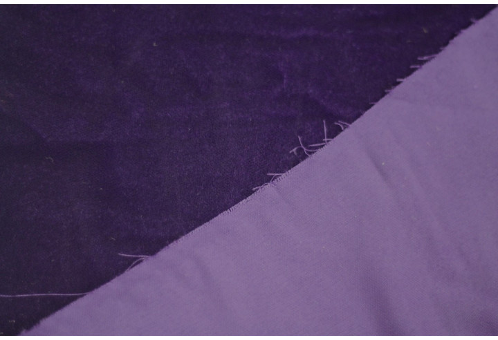 Tissu Velours Velvet Uni Violet foncé -Au Mètre