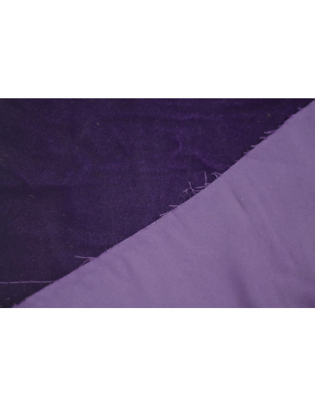Tissu Velours Velvet Uni Violet foncé -Au Mètre