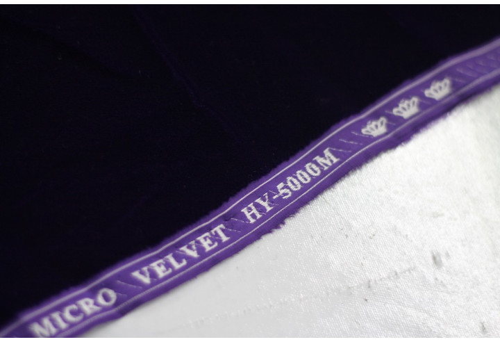 Tissu Velours Velvet Uni Violet foncé -Au Mètre