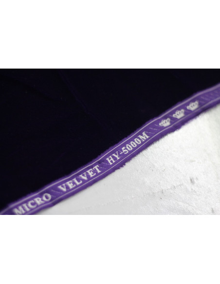 Tissu Velours Velvet Uni Violet foncé -Au Mètre