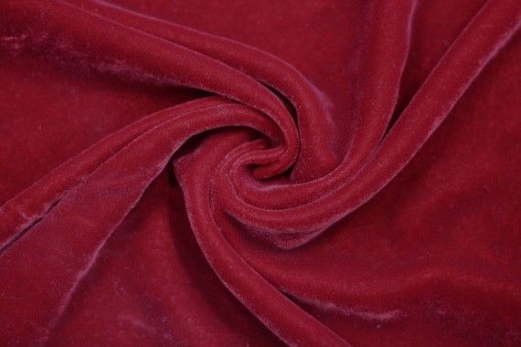 Tissu Velours Velvet Uni Rouge -Coupon de 3 metres