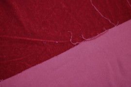 Tissu Velours Velvet Uni Rouge -Coupon de 3 metres