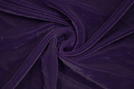 Tissu Velours Velvet Uni Violet foncé -Coupon de 3 mètres