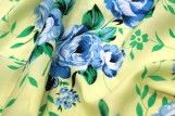 Tissu Crêpe Polyester Fleur Bleu -Au Mètre