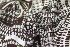 Tissu Crêpe Polyester  Serpent Marron -Au Mètre