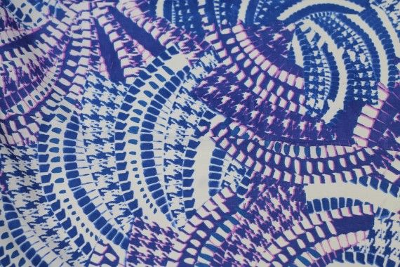 Tissu Crêpe Polyester  Serpent Bleu  -Au Mètre