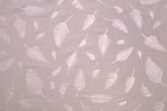 Tissu Voile de Viscose Nude Plume Argent -Au Mètre