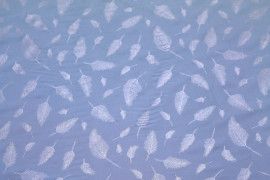 Tissu Voile de Viscose Bleu Plume Argent -Au Mètre