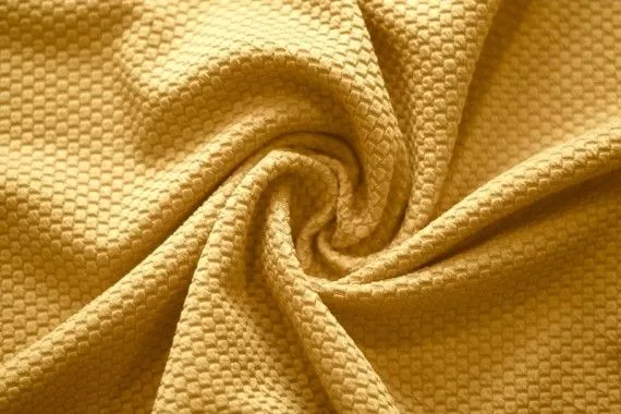 Tissu Nid d'abeille Safran -Au mètre