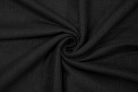 Tissu Lin Viscose Noir -Coupon de 3 mètres