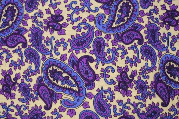 Tissu Viscose Imprimée Paisley Violet -Au Mètre