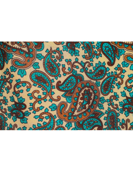 Tissu Viscose Imprimée Paisley Emeraude -Au Mètre