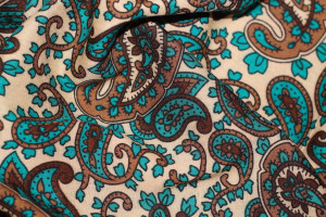 Tissu Viscose Imprimée Paisley Emeraude -Au Mètre 2