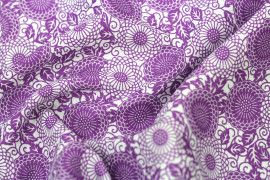 Tissu Viscose Imprimée Rosace Violet -Au Mètre