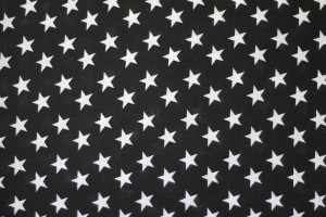 Tissu Viscose Imprimée Étoile Noir/Blanc -Au Mètre