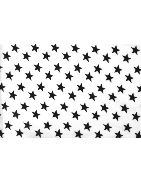 Tissu Viscose Imprimée Étoile Blanc/Noir -Au Mètre