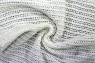 Tissu Maille Tricot Chenille Ecru -Au Mètre