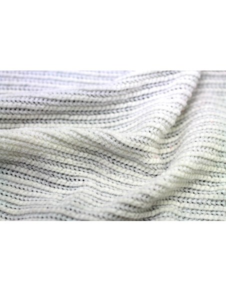 Tissu Maille Tricot Chenille Ecru -Au Mètre