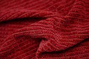 Tissu Maille Tricot Chenille Rouge -Au Mètre 2