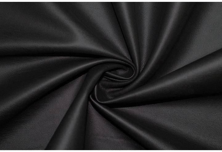 Tissu Simili Cuir envers Suédine Noir -Au Mètre