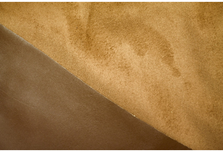 Tissu Simili Cuir envers Suédine Camel -Au Mètre