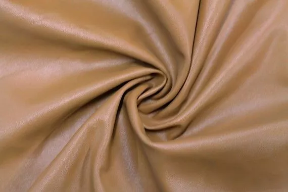 Tissu Simili Cuir Uni Camel -Coupon de 3 mètres