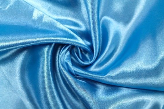 Tissu Satin Polyester Turquoise -Coupon de 3 mètres