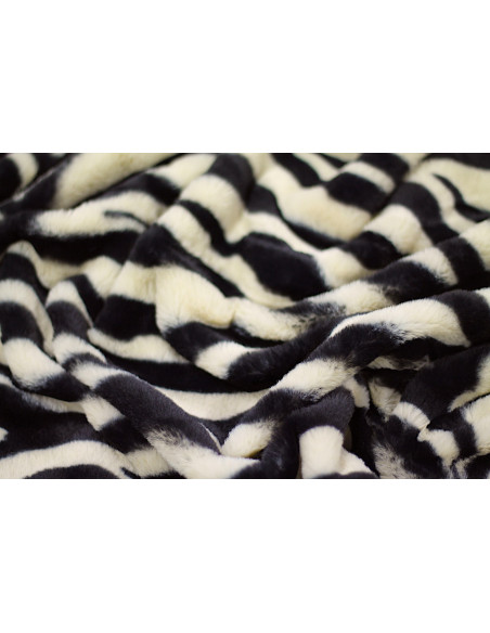 Tissu Fausse Fourrure Zèbre -Au Mètre