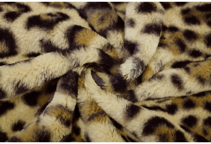 Tissu Fausse Fourrure Léopard -Au Mètre