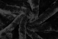 Tissu Fausse Fourrure Noir -Au Mètre
