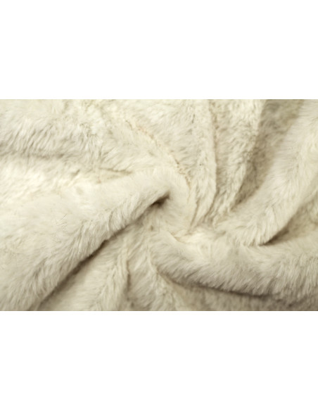 Tissu Fausse Fourrure Blanc cassé -Au Mètre