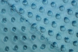 Tissu Polaire Minky Pois Turquoise -Au Mètre