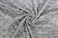 Tissu Polaire Minky Pois Gris -Au Mètre
