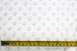 Tissu Polaire Minky Pois Blanc -Au Mètre