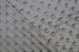 Tissu Polaire Minky Pois Gris -Coupon de 3 mètres