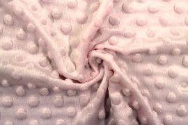 Tissu Polaire Minky Pois Rose -Coupon de 3 mètres