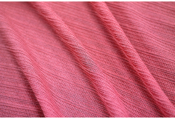 Tissu Maille Pull Antenna Corail -Au Mètre