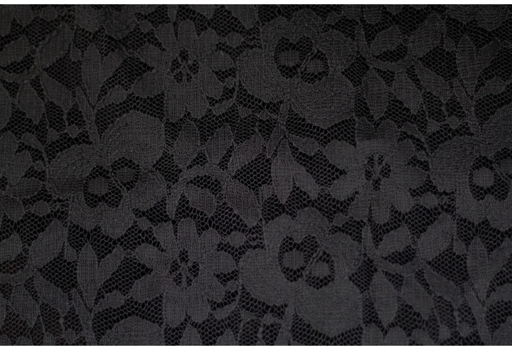 Tissu Dentelle Kym Noire -Au Mètre