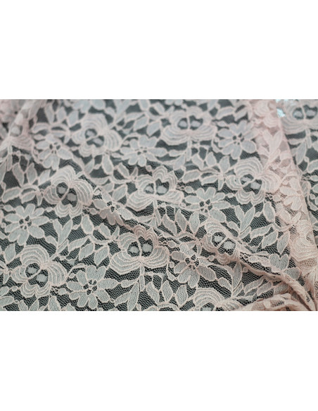 Tissu Dentelle Kym Rose pâle -Au Mètre