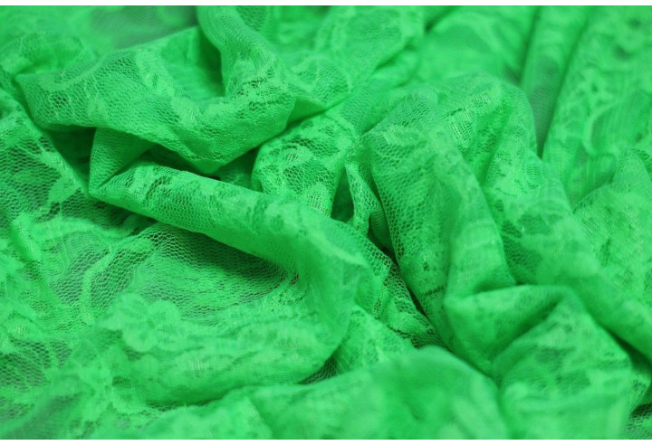 Tissu Dentelle Anis fluo -Au Metre