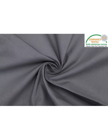 Tissu Coton Cretonne Gris flanelle -Au Mètre