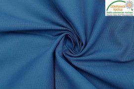 Tissu Coton Cretonne Bleu gitane -Au Mètre