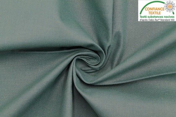 Tissu Coton Cretonne Vert thym -Au Mètre
