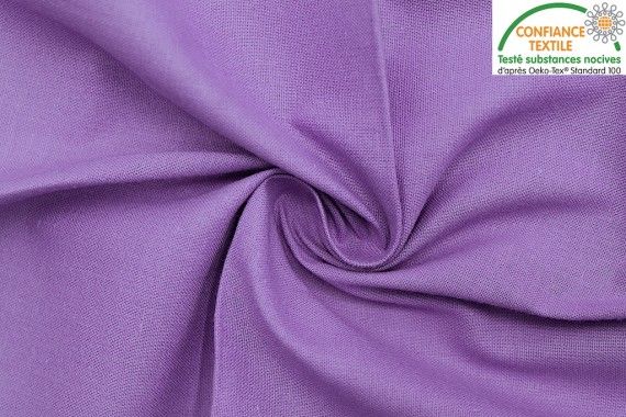 Tissu Coton Cretonne Violet -Au Mètre