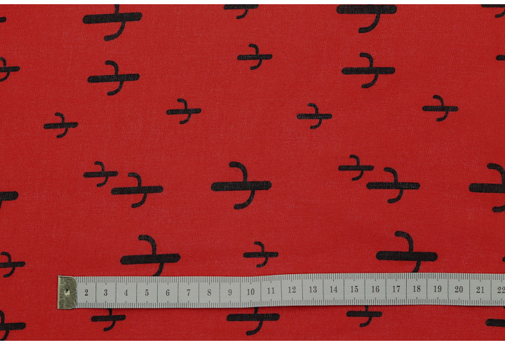 Tissu Viscose Imprimée Cactus Rouge -Au Mètre